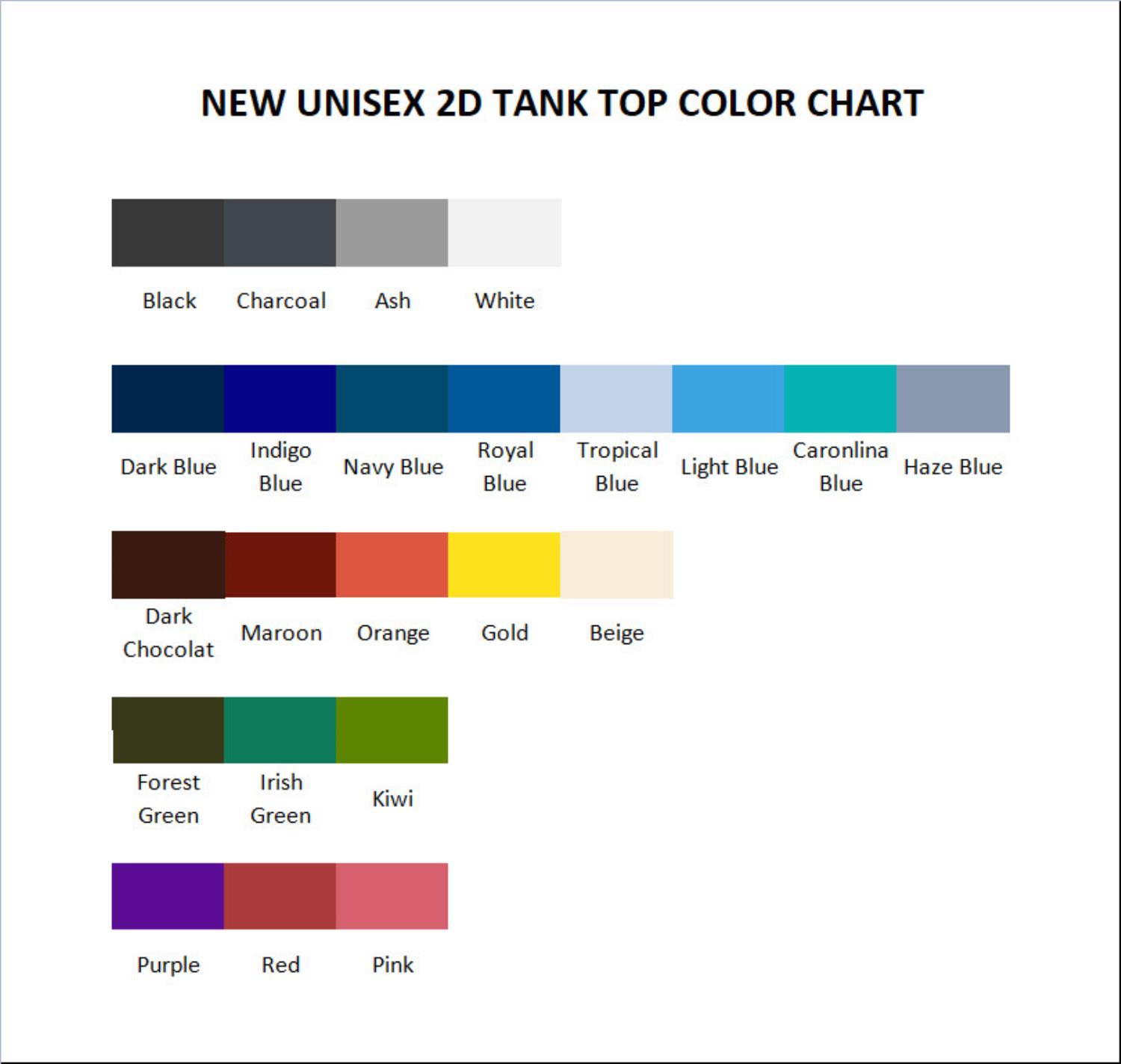 tank top color chart - Hollow Knight Shop