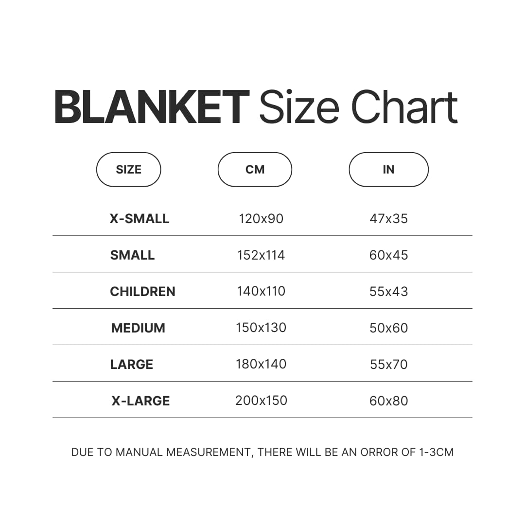 Blanket Size Chart - Hollow Knight Shop