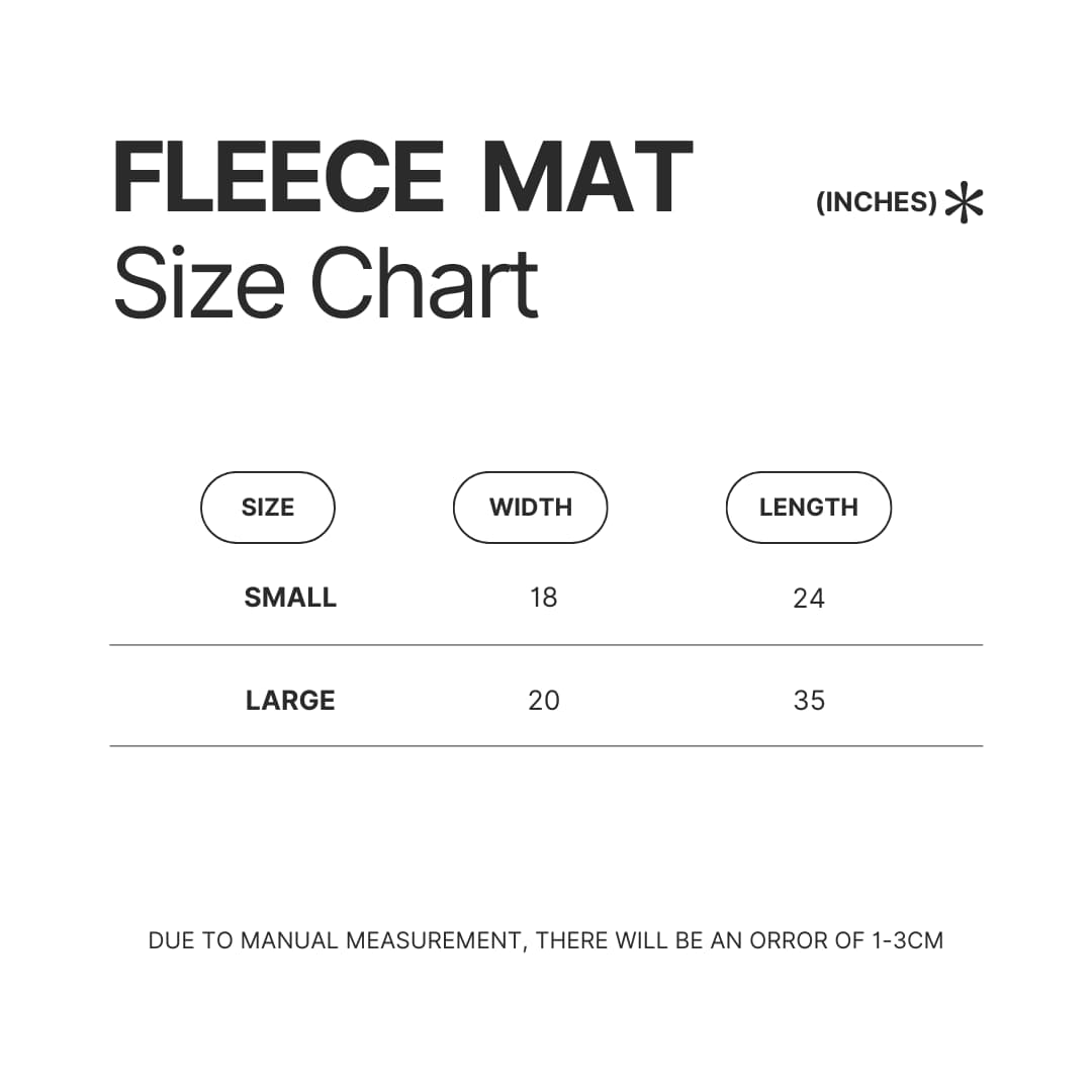 Fleece Mat Size Chart - Hollow Knight Shop