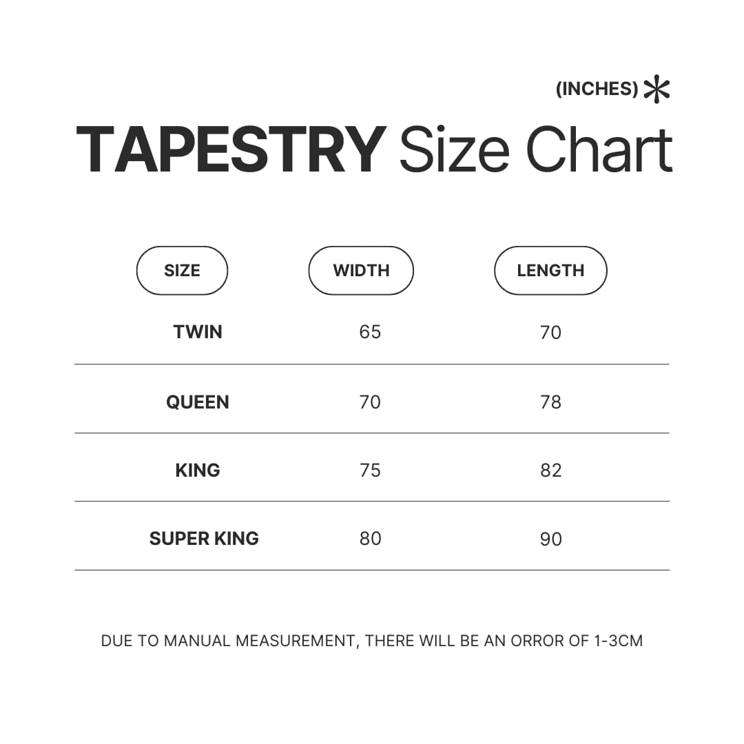 Tapestry Size Chart - Hollow Knight Shop