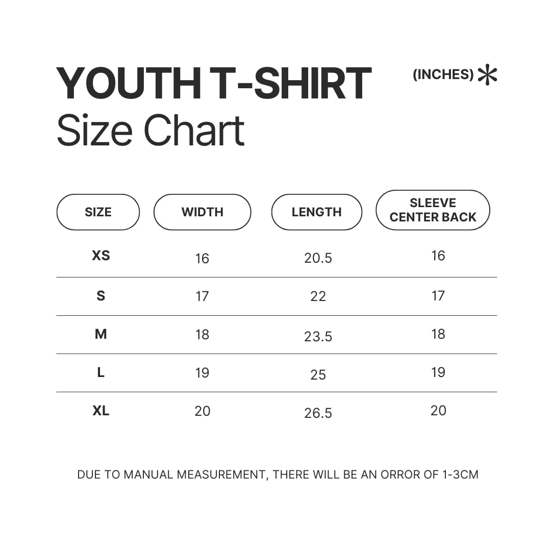 Product size chart